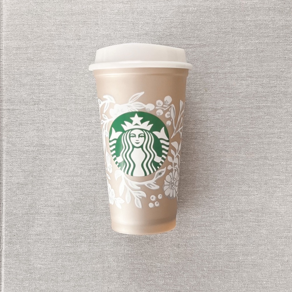 Sbux gold reusable holiday cup